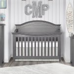 evolur Belmar Curve 5 in 1 Convertible Crib, Rustic Grey