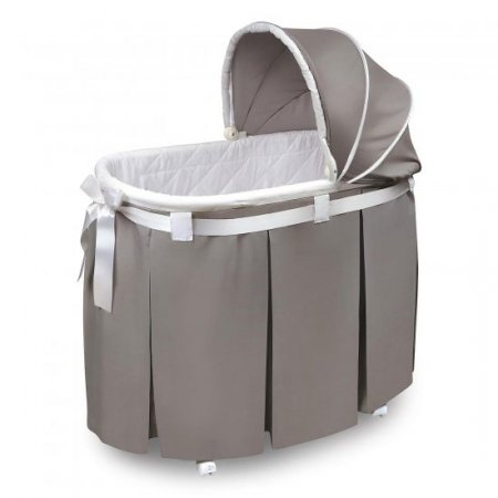 Badger Basket Wishes Oval Bassinet, Full Length Skirt (Choose Your Color)