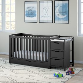 Graco Remi 4-in-1 Convertible Crib and Changer with Drawer, Gray