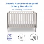 Delta Children Milo 3-in-1 Convertible Crib, Bianca White with Grey