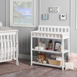 Baby Crib with Changing Table 2 Piece Set in White