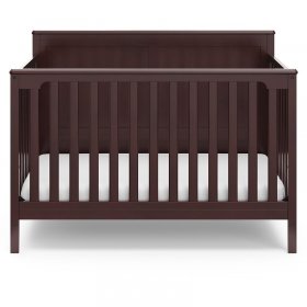 Rosebery Kids Traditional 4 in 1 Wood Convertible Crib in Espresso