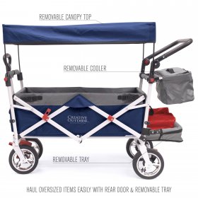 Push Pull SILVER SERIES Folding Wagon NAVY 905102