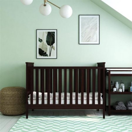 Rosebery Kids Contemporary 3 in 1 Convertible Crib in Espresso