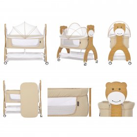 Dream On Me Cub Portable Bassinet, Rocking Cradle, Best for small living space, Compact Portable Bassinet in Beige