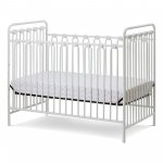 LA Baby Napa 3 in 1 Convertible Full Sized Metal Crib, Alabaster White