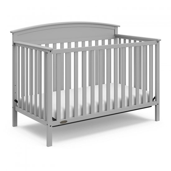 Graco Benton 4-in-1 Convertible Crib (Pebble Gray) Solid Pine and Wood Product Construction, Converts to Toddler Bed, Day Bed, and Full Size Bed (Mattress Not Included)