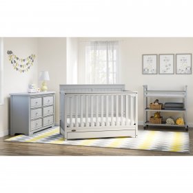 Graco Hadley 4-in-1 Convertible Crib with Drawer Pebble Gray