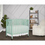 Dream On Me Jett Non-Full Size Folding Crib, Removable Wheels, Modern Nursey, Adjustable Mattress Support, Patent Folding System, Included 1.5