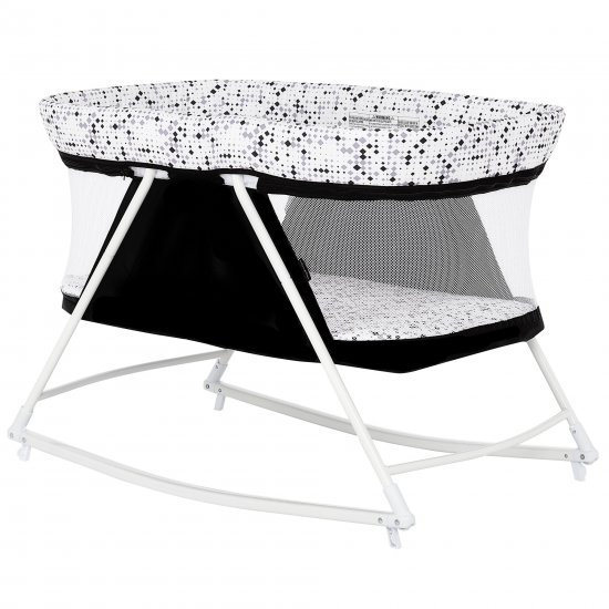 Dream On Me Palm 3 in 1 Bassinet Playpen in Black and White