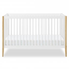 Delta Children Casey 6-in-1 Convertible Crib, Bianca White/Natural