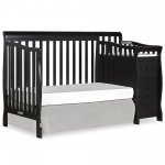 Dream On Me Brody 5-in-1 Convertible Crib with Changer, Black