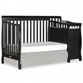 Dream On Me Brody 5-in-1 Convertible Crib with Changer, Black