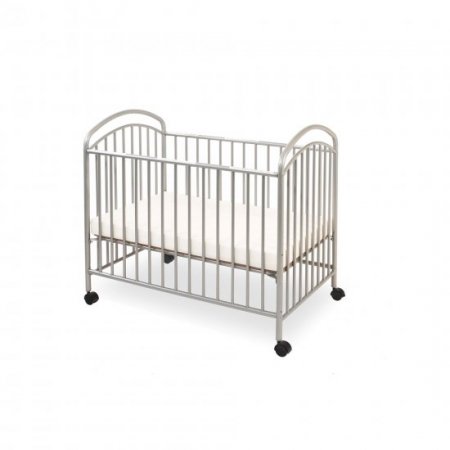 L.A. Baby Classic Arched Portable Mini Crib with Mattress, Gray