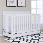 Rosebery Kids Traditional Wood 4 in 1 Convertible Crib with Drawer in White