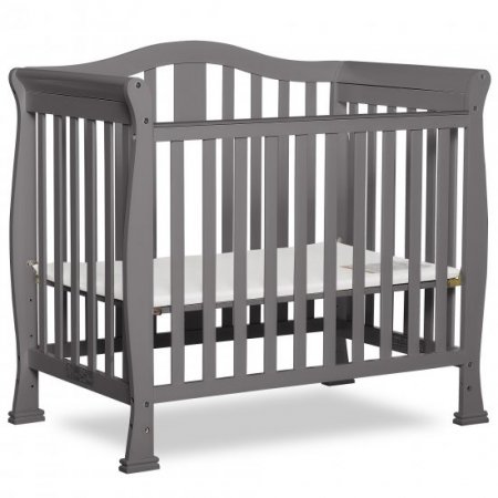 Dream On Me, Naples 4 in 1 Convertible Mini Crib, Storm Grey