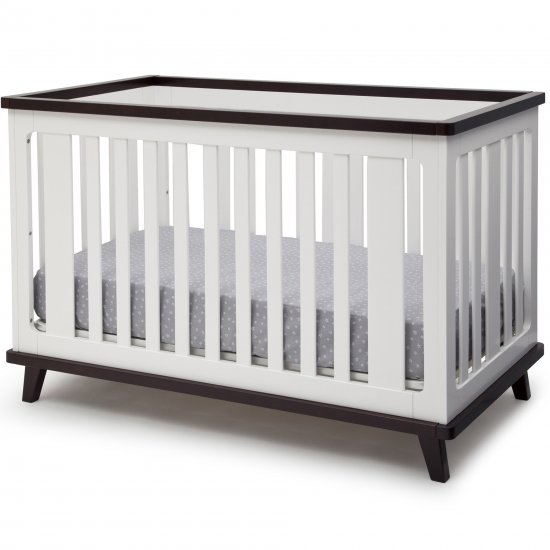 Delta Children Ava 3-in-1 Convertible Crib, White/Black Espresso