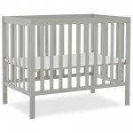 Dream On Me Edgewood 4-in-1 Convertible Mini Crib, Cool Grey