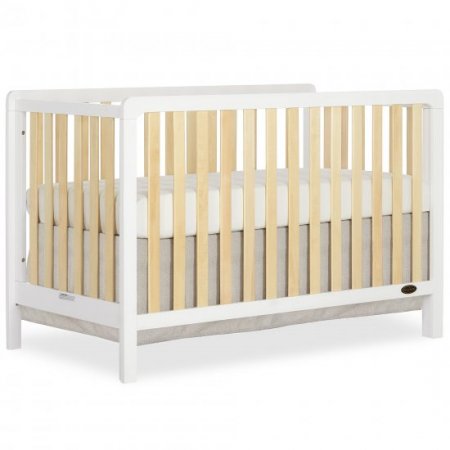 Dream On Me Ridgefield 5 In 1 Convertible Crib in White and Natural