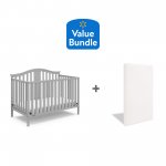 Graco Solano 4 in 1 Convertible Crib Pebble Gray + Bonus Graco Mattress