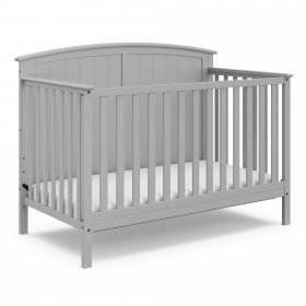 Storkcraft Steveston 4 in 1 Convertible Baby Crib, Pebble Gray