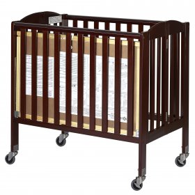 Dream On Me Birch 3-in-1 Folding Portable Mini Crib, Espresso