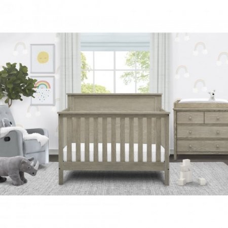 Delta Children Middleton 4-in-1 Convertible Baby Crib, Textured Limestone