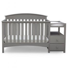 Delta Children Abby 4-in-1 Convertible Crib and Changer, Bianca White