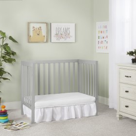 Dream On Me Edgewood 4-in-1 Convertible Mini Crib, Cool Grey