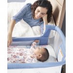 Dream On Me Daisy Bassinet and Bedside Sleeper, Sky Blue