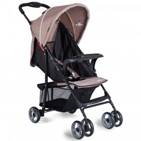 5-Point Safety System Foldable Lightweight Baby Stroller Coffee