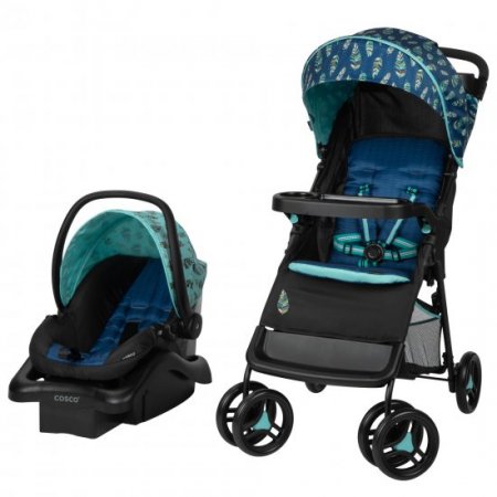 Cosco Lift & Stroll DX Travel System Stroller, Solid Print Blue