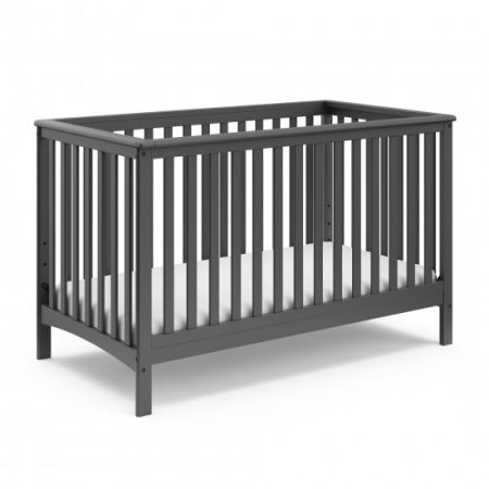 Storkcraft Hillcrest 4 in 1 Convertible Baby Crib, Gray