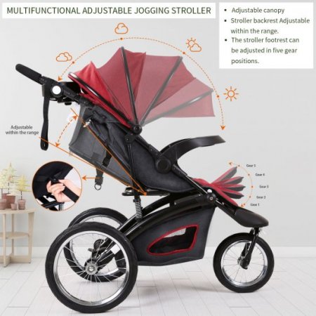 Cynebaby Jogging Stroller 3 Wheels Compact Light Weight Stroller for Babies and Toddlers Infant