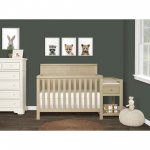 Slumber Baby Meadowland 5-In-1 Convertible Crib And Changer Combo I Attached Changer I Removable Changing Pad I Space-Saving Storage I Farmhouse Design In Sugar Cane