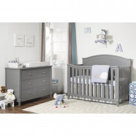 Sorelle Furniture Fairview 4 in 1 Convertible Crib, Grey