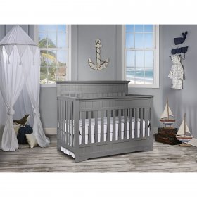 Dream On Me Chesapeake 5-In-1 Convertible Crib-Color:Storm Grey,Finish:Storm Grey