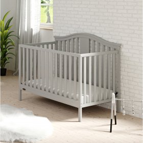 Graco Solano 4 in 1 Convertible Crib Pebble Gray + Bonus Graco Mattress