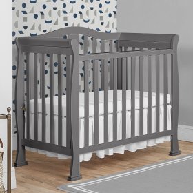 Dream On Me, Naples 4 in 1 Convertible Mini Crib, Storm Grey