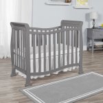 Dream On Me Piper 4 in 1 Convertible Mini Crib In Storm Grey