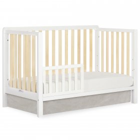 Dream On Me Ridgefield 5 In 1 Convertible Crib in White and Natural