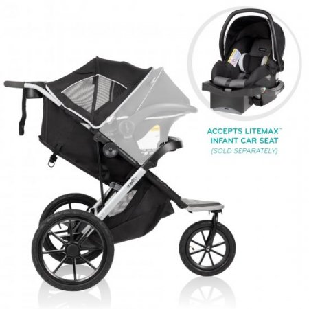 Evenflo Victory Plus Compact-Fold Jogging Stroller (Gray Scale)