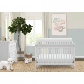 Delta Children Canton 4-in-1 Convertible Crib, Bianca White