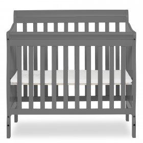 Dream On Me Aden Convertible 4 in 1 Mini Crib, Storm Grey