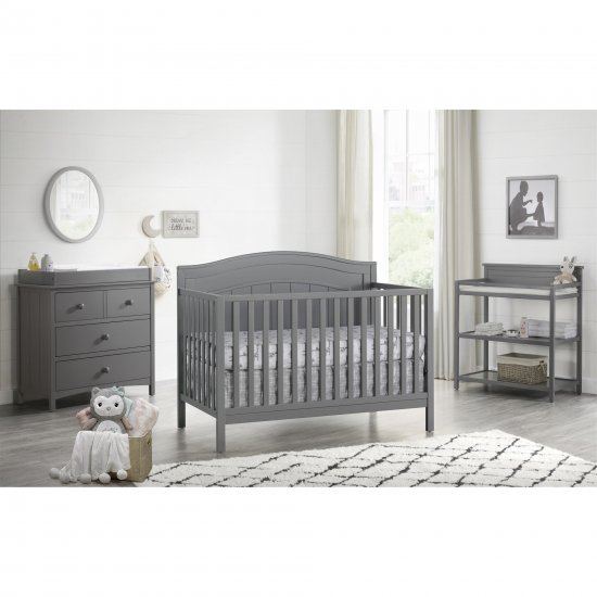 Oxford Baby North Bay 4-in-1 Convertible Crib, Dove Gray