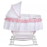 Dream On Me Lacy Portable 2-in-1 Bassinet, Pink/White