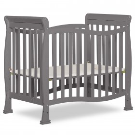 Dream On Me Piper 4 in 1 Convertible Mini Crib In Storm Grey