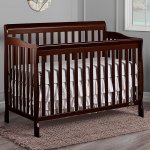 Baby Crib with Changing Table Dresser 2 Piece Set in Espresso