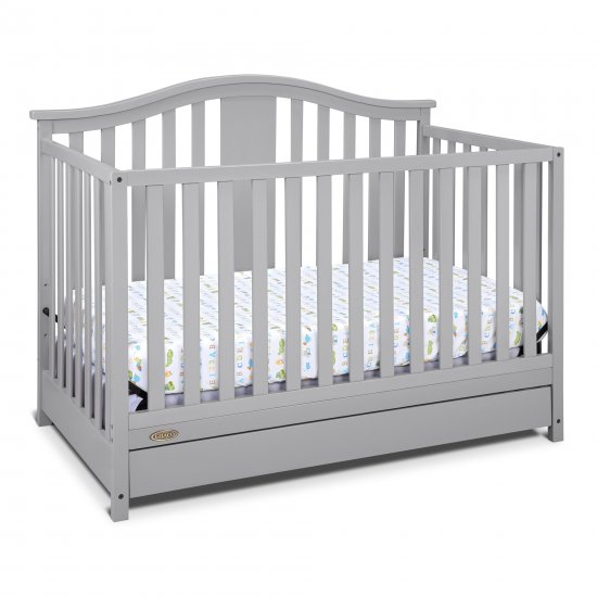 Graco Solano 4 in 1 Convertible Crib with Drawer Pebble Gray