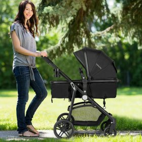 Costway 2 In1 Foldable Baby Stroller Kids Travel Newborn Infant Buggy Pushchair Black